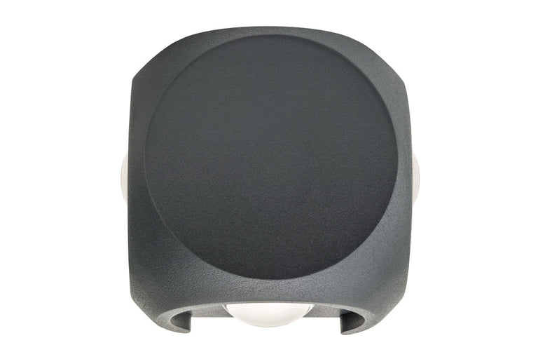 OUTDOOR DECORATIVE WALL LIGHT CROSSCUBE 360LM 8W 3000K 4 WAY LIGHT DARK GREY