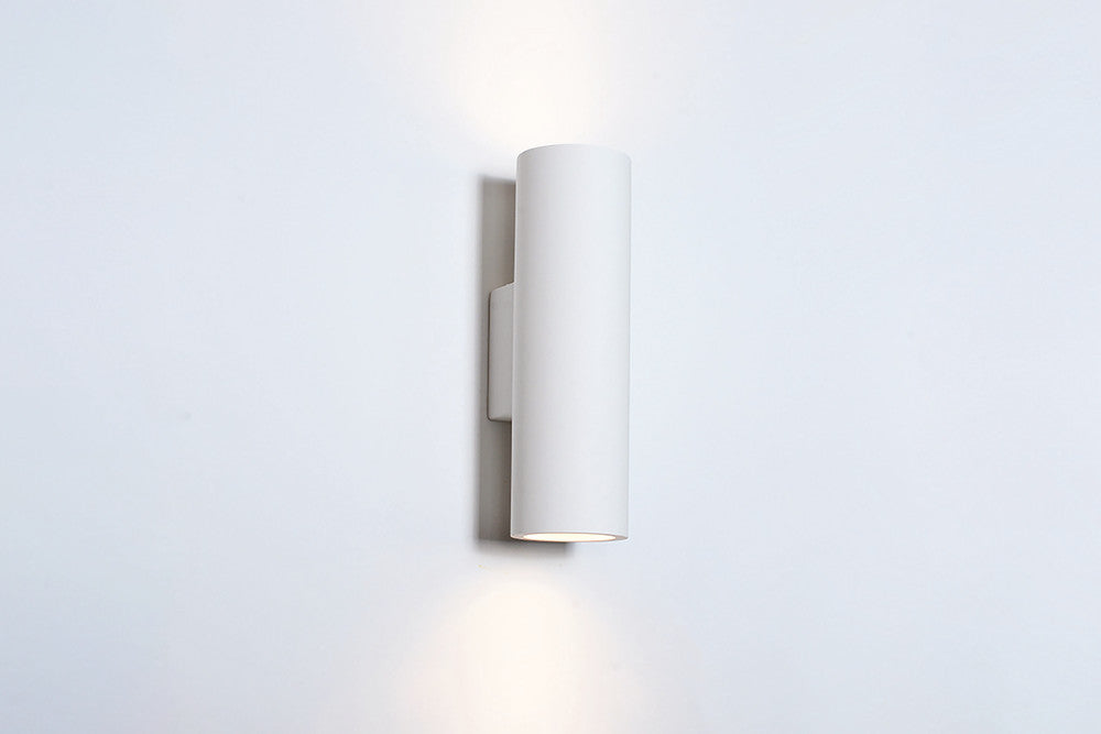 INDOOR DECORATIVE PAINTABLE GYPSUM KOS WALL LIGHT IP20 FOR 2 X GU10 WHITE