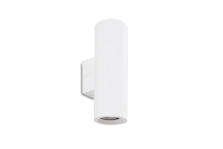 INDOOR DECORATIVE PAINTABLE GYPSUM KOS WALL LIGHT IP20 FOR 2 X GU10 WHITE