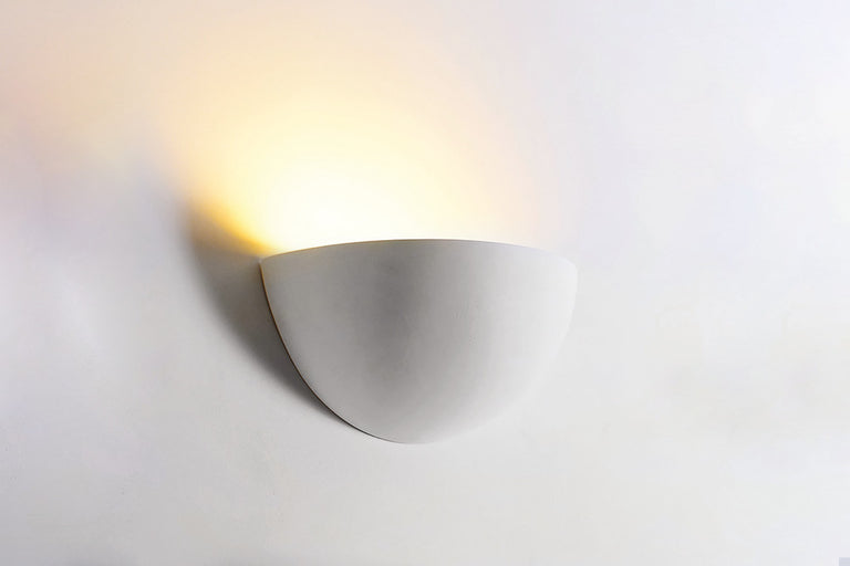 INDOOR DECORATIVE PAINTABLE GYPSUM FLORINA WALL LIGHT IP20 FOR 1 X E14 MAX 40W WHITE