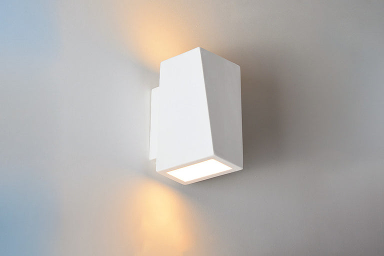INDOOR DECORATIVE PAINTABLE GYPSUM KASTORIA WALL LIGHT IP20 FOR 1 X G9 MAX 40W WHITE