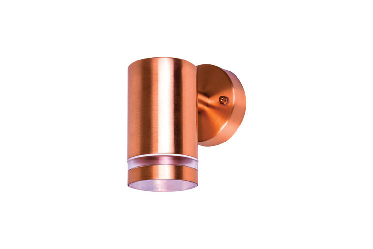 OUTDOOR STAINLESS STEEL DOWN WALL LIGHT IP65 1xGU10 COPPER