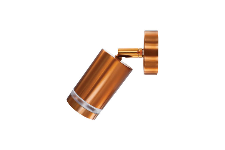 OUTDOOR STAINLESS STEEL ADJUSTABLE WALL SPOTLIGHT LIGHT IP65 1xGU10 COPPER