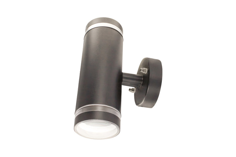 OUTDOOR STAINLESS STEEL UP AND DOWN WALL LIGHT IP65 2xGU10 ANTHRACITE GREY