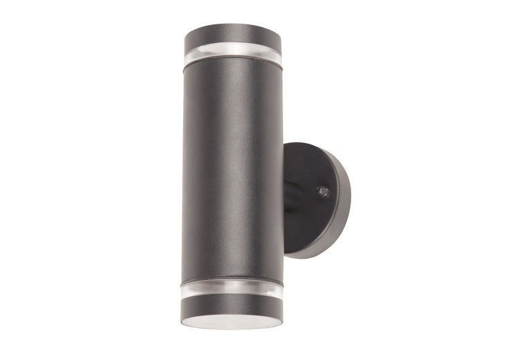 OUTDOOR STAINLESS STEEL UP AND DOWN WALL LIGHT IP65 2xGU10 ANTHRACITE GREY