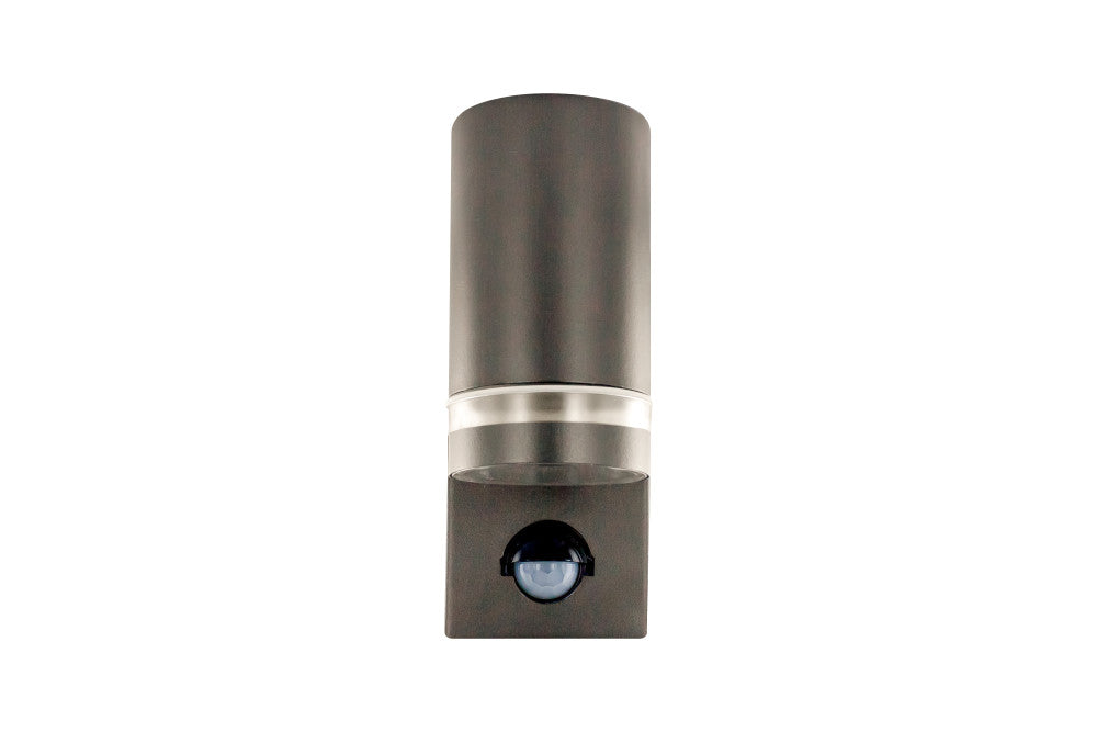OUTDOOR STAINLESS STEEL DOWN WALL LIGHT PIR IP54 1xGU10 ANTHRACITE GREY