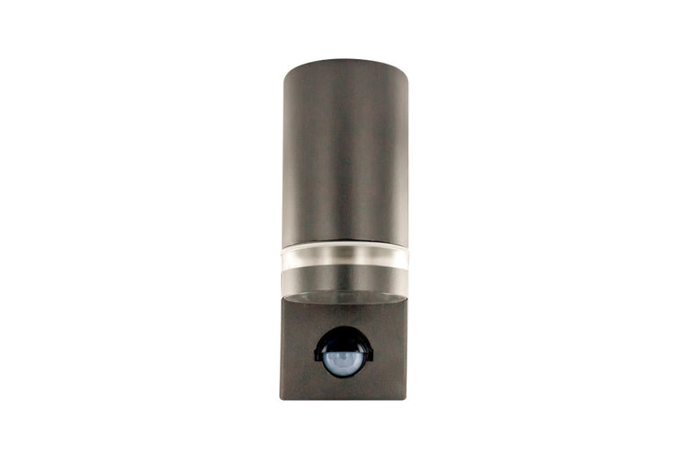 OUTDOOR STAINLESS STEEL DOWN WALL LIGHT PIR IP54 1xGU10 ANTHRACITE GREY