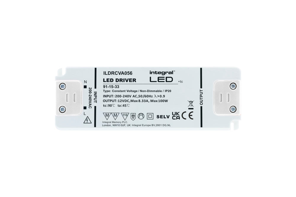 CONSTANT VOLTAGE DRIVER 100W 12VDC IP20 NON-DIMM 200-240V INPUT