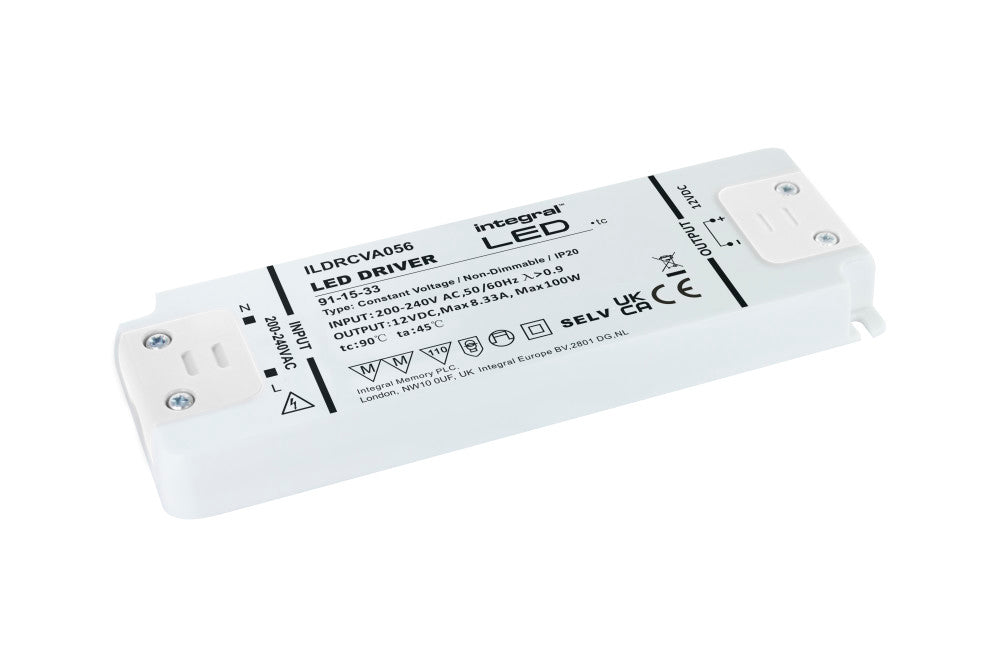 CONSTANT VOLTAGE DRIVER 100W 12VDC IP20 NON-DIMM 200-240V INPUT