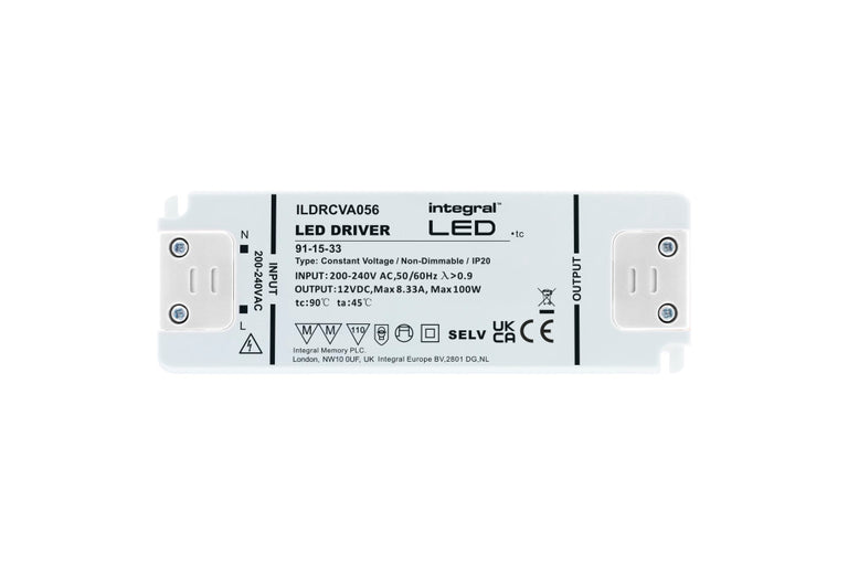 CONSTANT VOLTAGE DRIVER 100W 12VDC IP20 NON-DIMM 200-240V INPUT