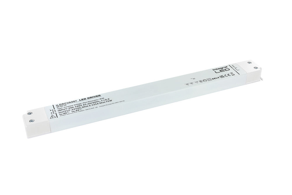 CONSTANT VOLTAGE LONG & SLIM DRIVER 75W 24VDC IP20 NON-DIMM 200-240V INPUT