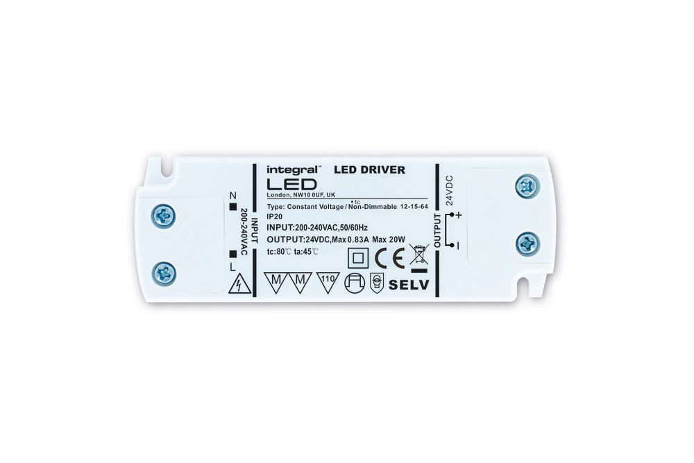 CONSTANT VOLTAGE DRIVER 15W 24VDC IP20 NON-DIMM 200-240V INPUT