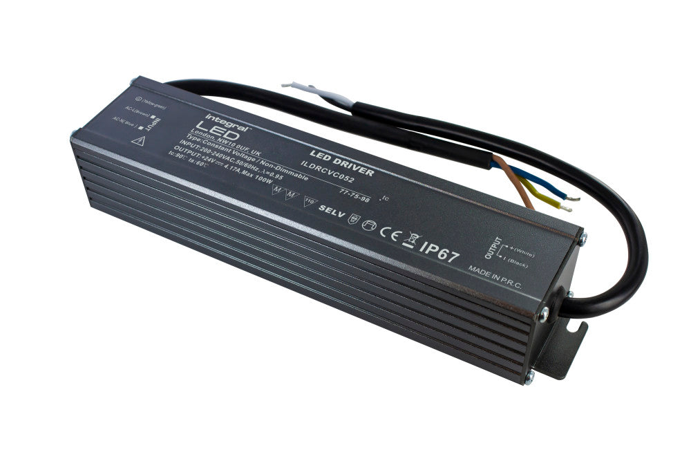 CONSTANT VOLTAGE DRIVER 100W 24VDC IP67 NON-DIMM 200-240V INPUT