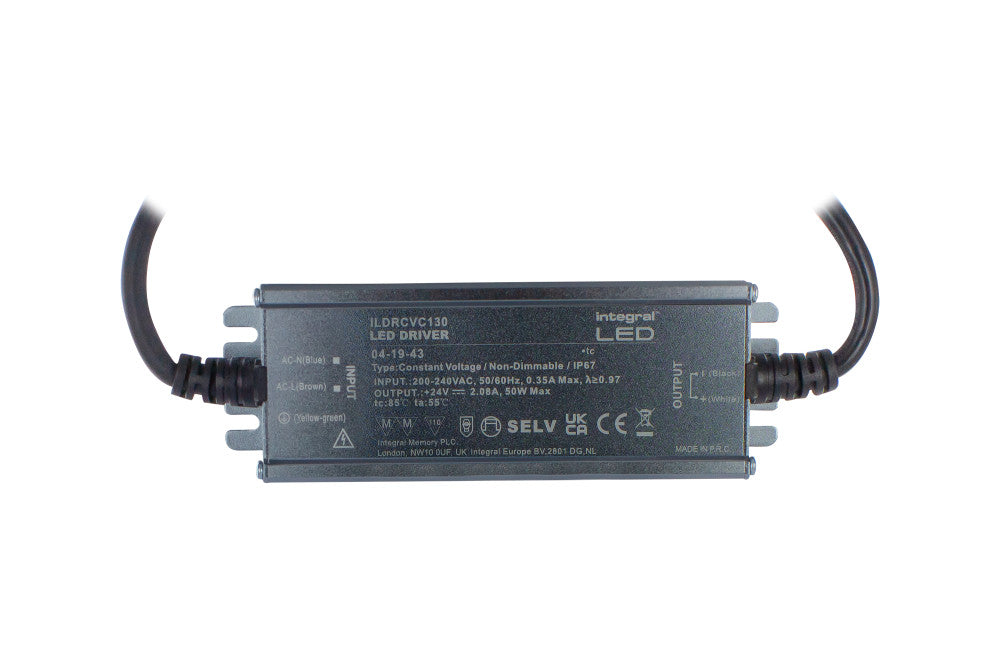 CONSTANT VOLTAGE DRIVER 50W 24VDC IP67 NON-DIMM 200-240V INPUT