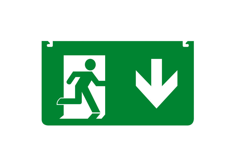 EMERGENCY ACC LEGEND DOWN ARROW FOR ILEMES030 26M EM EXIT SIGN