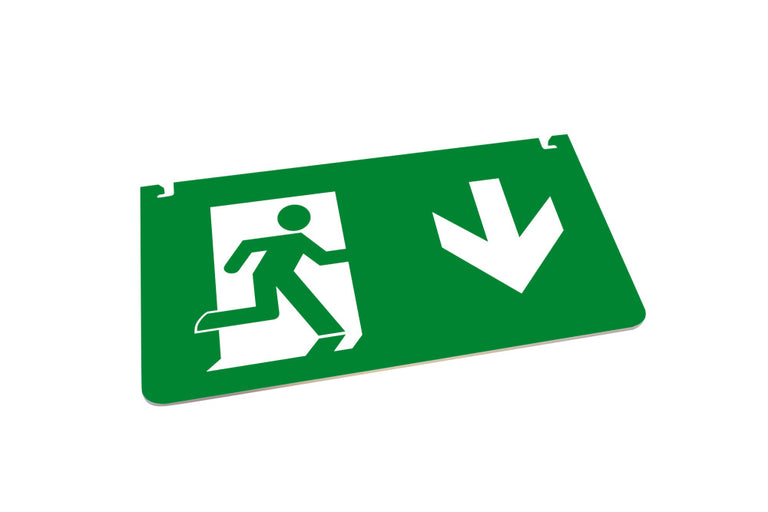 EMERGENCY ACC LEGEND DOWN ARROW FOR ILEMES030 26M EM EXIT SIGN