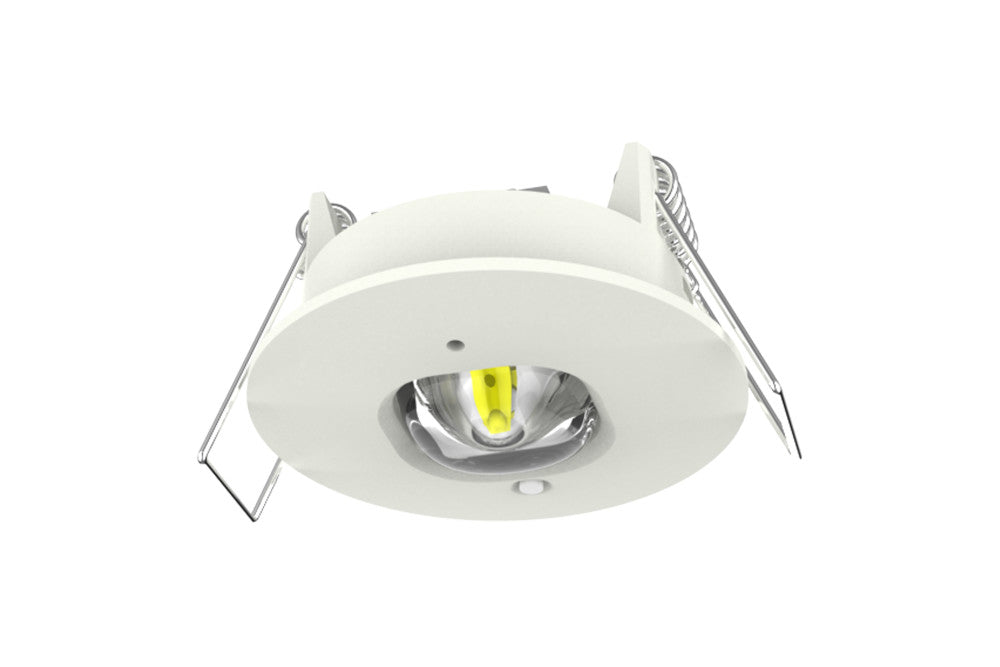 EMERGENCY COMPACT DOWNLIGHT 1W 120LM 3HR NON-MAINTAINED 38MM CUTOUT 4000K OPEN AREA MANUAL TEST INTEGRAL LED
