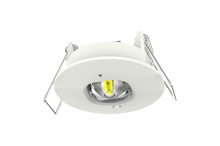 EMERGENCY COMPACT DOWNLIGHT 1W 120LM 3HR NON-MAINTAINED 38MM CUTOUT 4000K OPEN AREA MANUAL TEST INTEGRAL LED