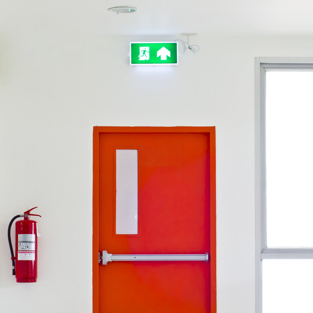 EMERGENCY EXIT BOX 1W 60LM 3HR MAINTAINED OR NON-MAINTAINED 30M VIEWING MANUAL TEST INCLUDING UP DOWN LEFT RIGHT LEGENDS INTEGRAL LED