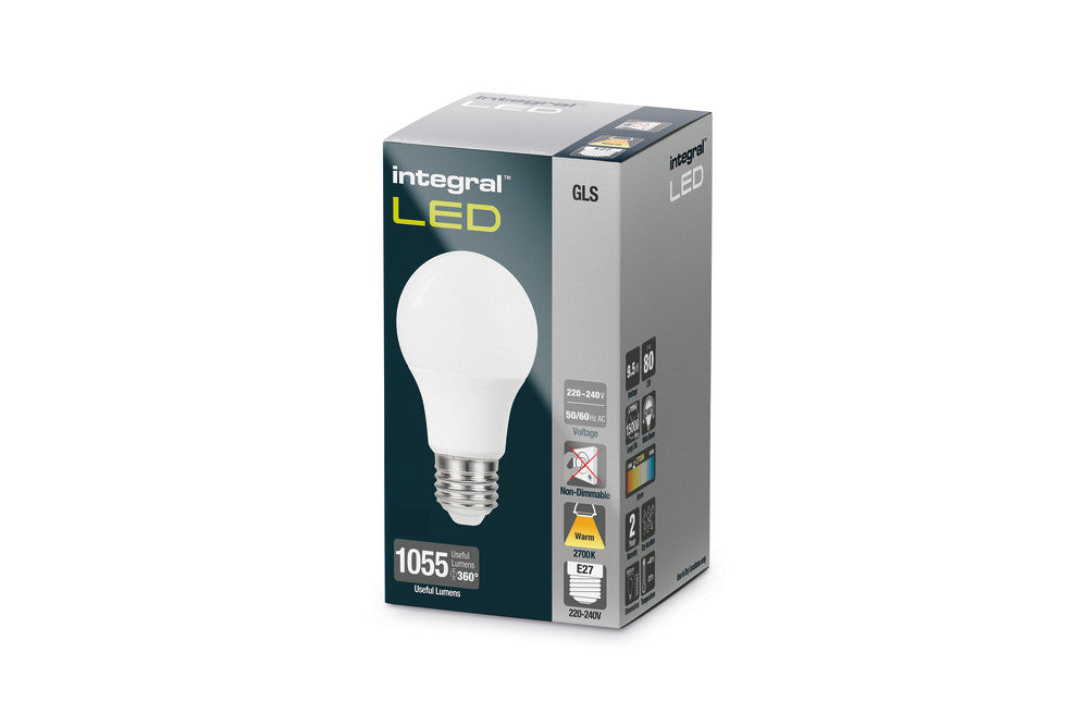 GLS BULB E27 1055LM 9.5W 2700K NON-DIMM 240 BEAM FROSTED