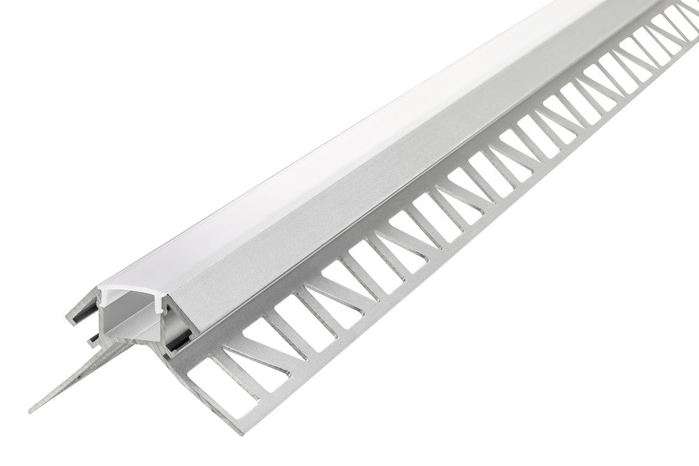 PROFILE ALUMINIUM CORNER SURFACE MOUNT 1M FROSTED DIFFUSER INCLUDE 2 ENDCAPS