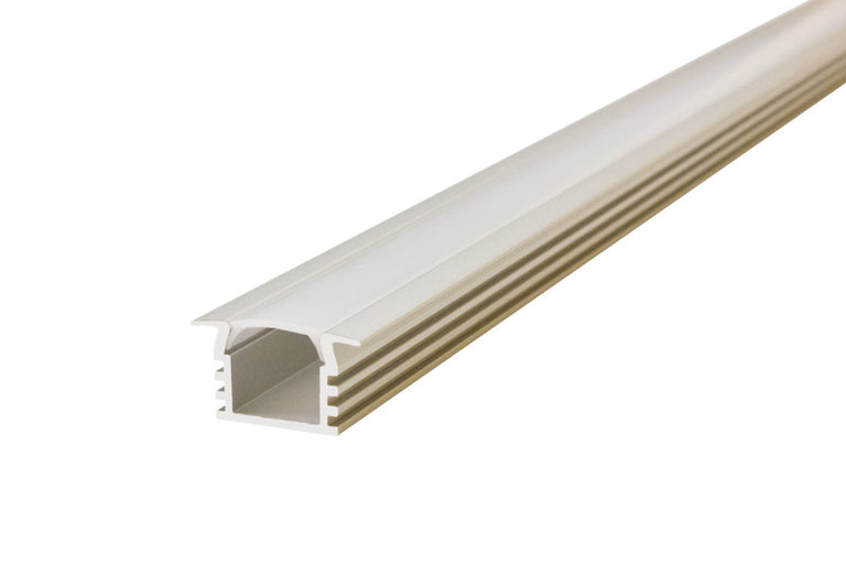 PROFILE ALUMINIUM RECESSED 2M FROSTED SLIDE IN DIFFUSER 22 X 12.2MM End cap and mounting bracket are sold separately