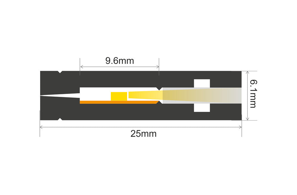 PROFILE ALUMINIUM RECESSED 2M FROSTED DIFFUSER 6.1 X 25MM INCLUDE 2 ENDCAPS AND 22 SCREWS