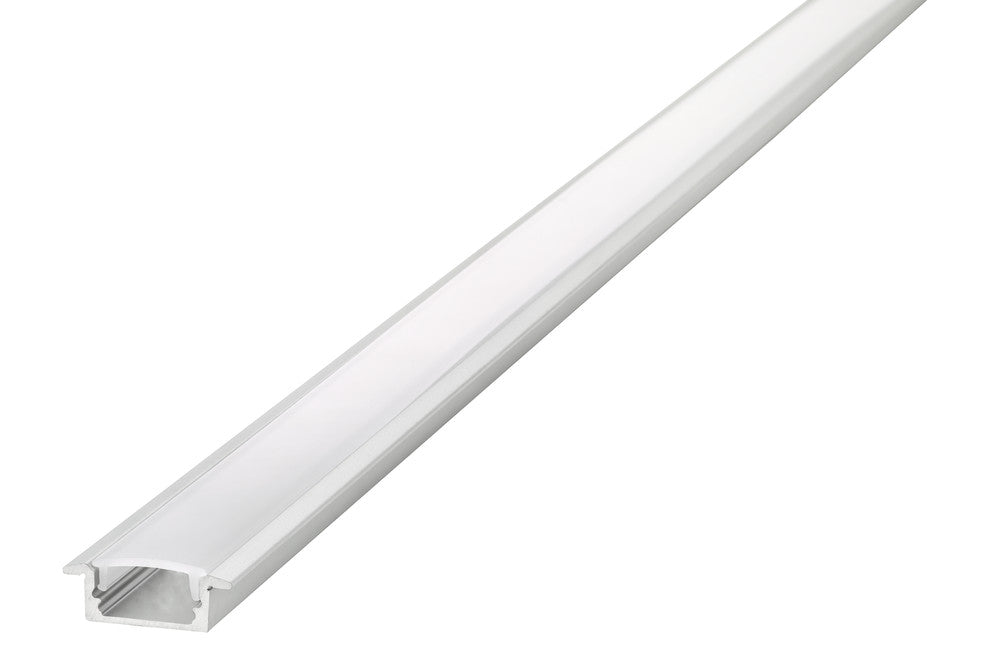 PROFILE ALUMINIUM RECESSED 1M FROSTED DIFFUSER 23.2 X 7.9MM INCLUDE 2 ENDCAPS AND 2 MOUNTING BRACKETS