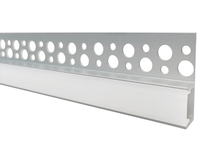 PROFILE ALUMINIUM RECESSED 2M FROSTED DIFFUSER INCLUDE 2 ENDCAPS