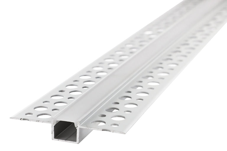 PROFILE ALUMINIUM NARROW RECESSED 1M FROSTED DIFFUSER INCLUDE 2 ENDCAPS