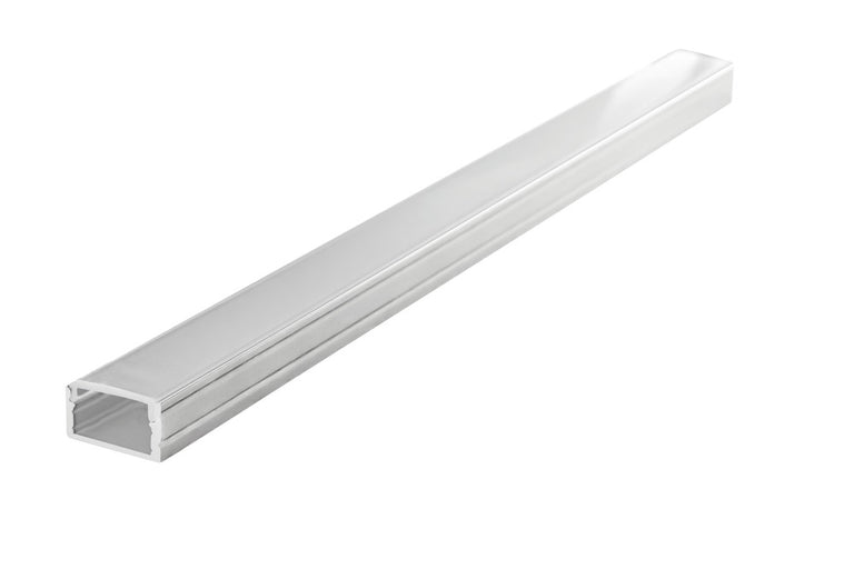 PROFILE ALUMINIUM SURFACE MOUNT 1M FROSTED DIFFUSER 18.6 X 12.5MM INCLUDE 2 ENDCAPS AND 2 MOUNTING BRACKETS