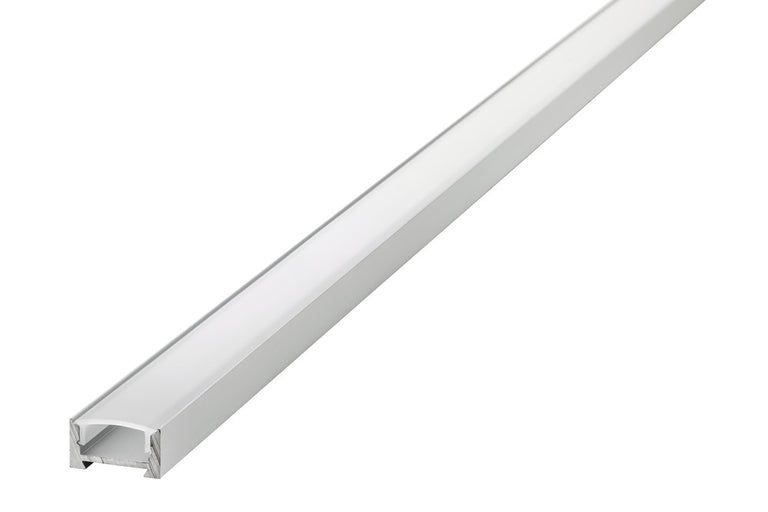 PROFILE ALUMINIUM SURFACE MOUNT 2M FROSTED DIFFUSER 16.2 X 8.57MM INCLUDE 2 ENDCAPS AND 4 MOUNTING BRACKETS