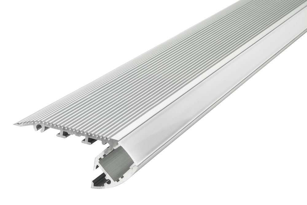PROFILE ALUMINIUM STAIR SURFACE MOUNT 1M FROSTED DIFFUSER INCLUDE 2 ENDCAPS AND 2 SCREWS