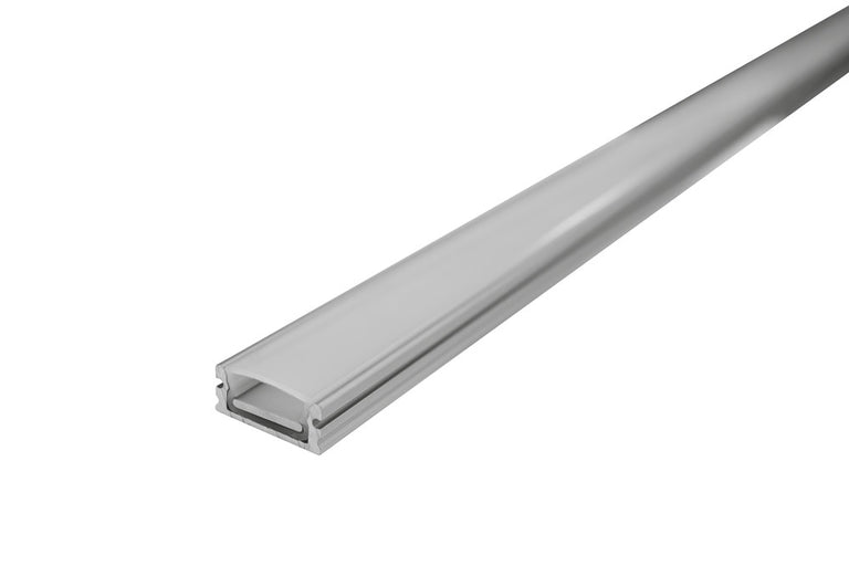 PROFILE ALUMINIUM IP65 SURFACE MOUNT 2M FROSTED DIFFUSER 18 X 8MM INCLUDE 2M PLATE 2 ENDCAPS 2 SEALING PLUGS 4 SCREWS AND 4 MOUNTING BRACKETS