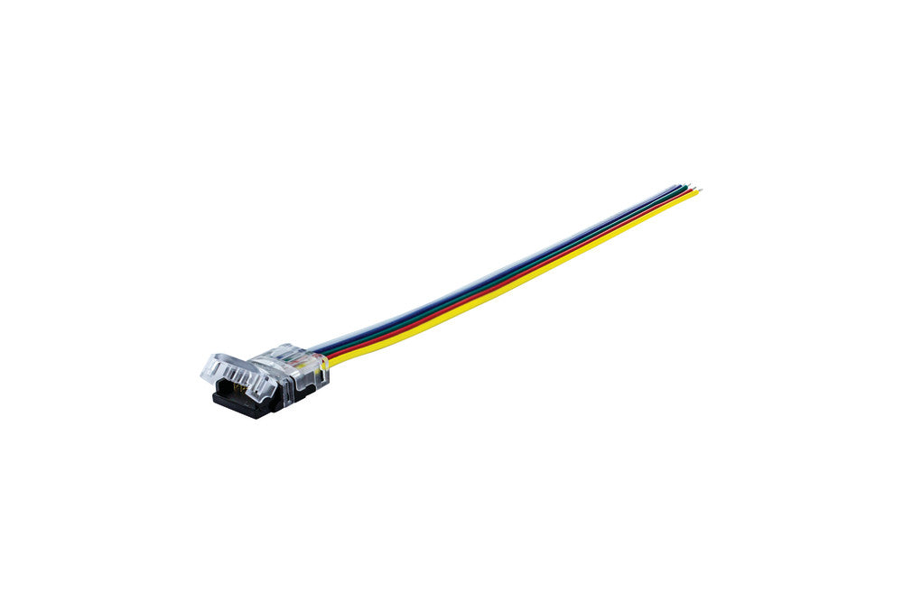CONNECTOR TO 150MM WIRE 5PACK FOR IP33/IP20 12MM WIDTH RGBW STRIP