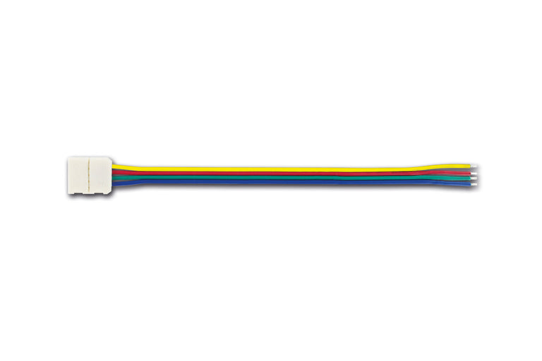 CONNECTOR TO 150MM WIRE 5PACK FOR IP20 12MM WIDTH RGB STRIP 30LED/M