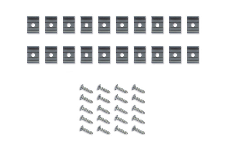 20 METAL CLIPS AND SCREWS FOR IP65 NEON FLEX STRIP