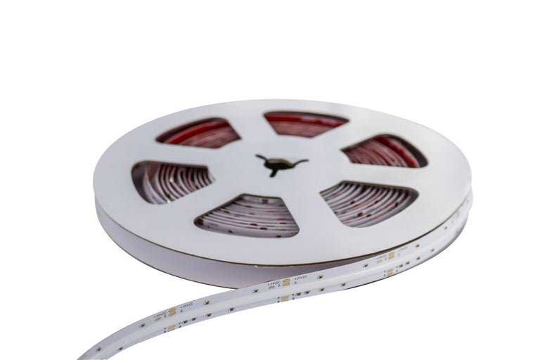 COB HIGH UNIFORMITY PRO STRIP IP20 5M PACK RGB 24V 15W/M 840LED/M 12MM WIDTH BUILT-IN  STEEL LINING -(Recommended driver ILDRCVA048)