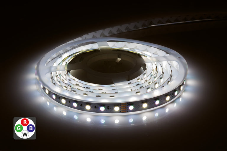 STRIP IP33 5M RGB+W 7000K 24V 12W/M 72LED/M 12MM WIDTH 115 BEAM BAG PACK -(Recommended Driver ILDRCVA047)