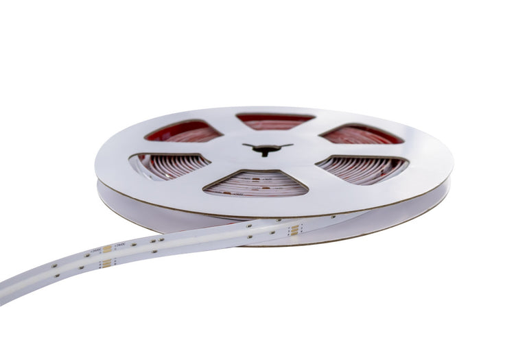 COB HIGH UNIFORMITY PRO STRIP IP20 5M PACK RGB+W 4000K 24V 15W/M 1344LED/M 12MM WIDTH BUILT-IN  STEEL LINING -(Recommended Driver ILDRCVA048)