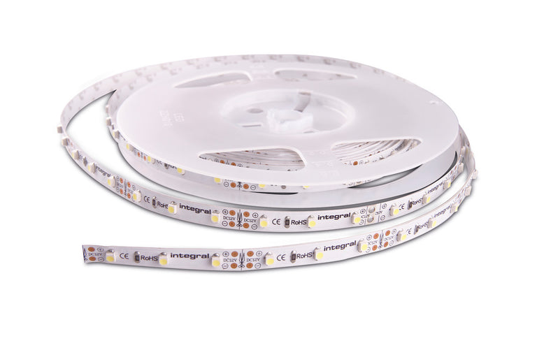 STRIP IP33 5M 6500K 12V 6W/M 460LM/M 60LED/M 8MM WIDTH 115 BEAM BAG PACK - (Recommended Driver ILDRCVA061)