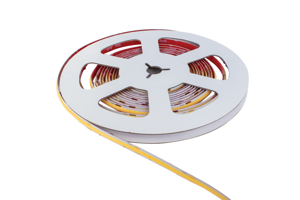 COB HIGH UNIFORMITY PRO STRIP IP20 5M PACK 2700K 24V 10W/M 849LM/M CRI90+ 480LED/M 8MM WIDTH BUILT-IN STEEL LINING -(Recommended driver ILDRCVA047)