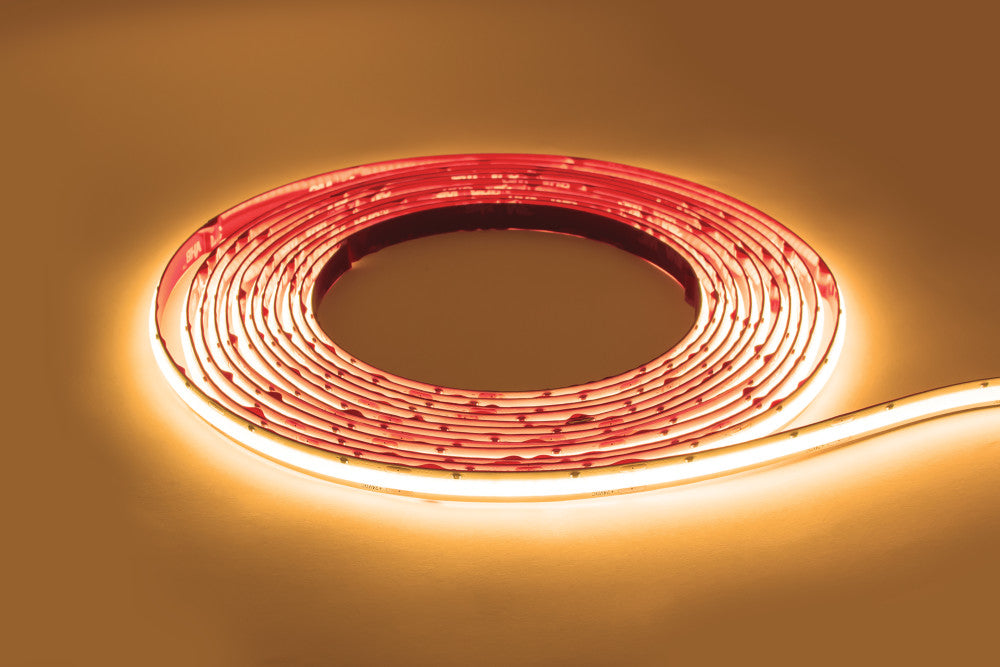 COB HIGH UNIFORMITY PRO STRIP IP65 5M PACK 2700K 24V 10W/M 836LM/M CRI90+ 480LED/M 8MM WIDTH BUILT-IN STEEL LINING -(Recommended driver ILDRCVC052)
