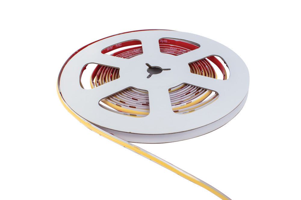 COB HIGH UNIFORMITY PRO STRIP IP65 5M PACK 2700K 24V 10W/M 836LM/M CRI90+ 480LED/M 8MM WIDTH BUILT-IN STEEL LINING -(Recommended driver ILDRCVC052)