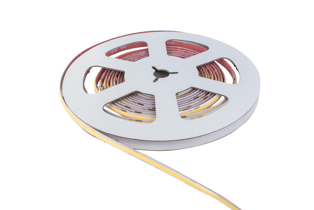 COB HIGH UNIFORMITY PRO STRIP IP65 5M PACK 4000K 24V 10W/M 926LM/M CRI90+ 480LED/M 8MM WIDTH BUILT-IN STEEL LINING -(Recommended driver ILDRCVC052)