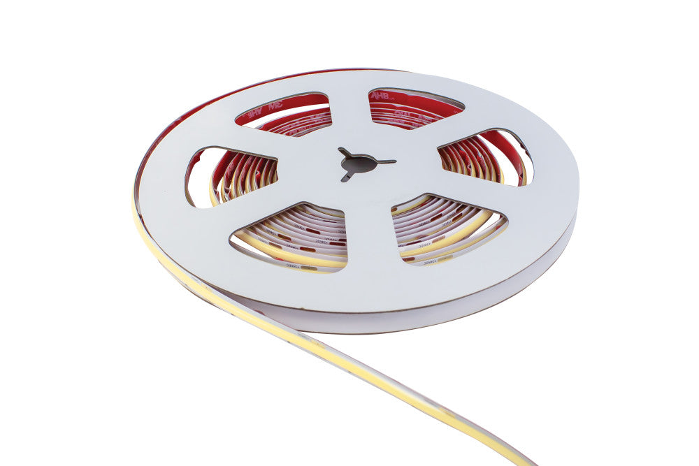 COB HIGH UNIFORMITY PRO STRIP IP65 5M PACK 6500K 24V 10W/M 902LM/M CRI90+ 480LED/M 8MM WIDTH BUILT-IN STEEL LINING -(Recommended driver ILDRCVC052)
