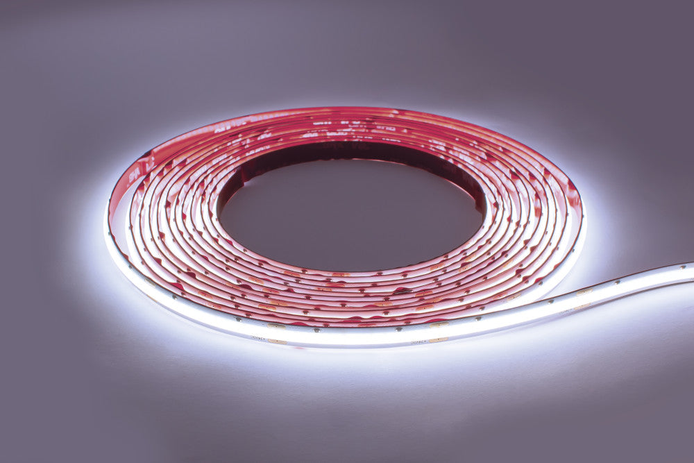 COB HIGH UNIFORMITY+ STRIP IP65 5M PACK 6500K 24V 10W/M 1146LM/M CRI80 480LED/M 8MM WIDTH 115 BEAM -(Recommended driver ILDRCVA047 or IP67 available)