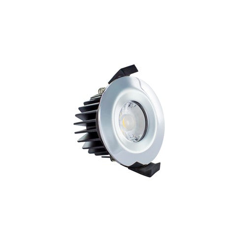 LOW-PROFILE FIRE RATED DOWNLIGHT 70-75MM CUTOUT IP65 430LM 6W 3000K 38 BEAM DIMMABLE 72LM/W POLISHED CHROME