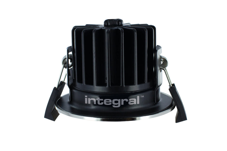 LOW-PROFILE FIRE RATED DOWNLIGHT 70-75MM CUTOUT IP65 430LM 6W 3000K 38 BEAM DIMMABLE 72LM/W POLISHED CHROME