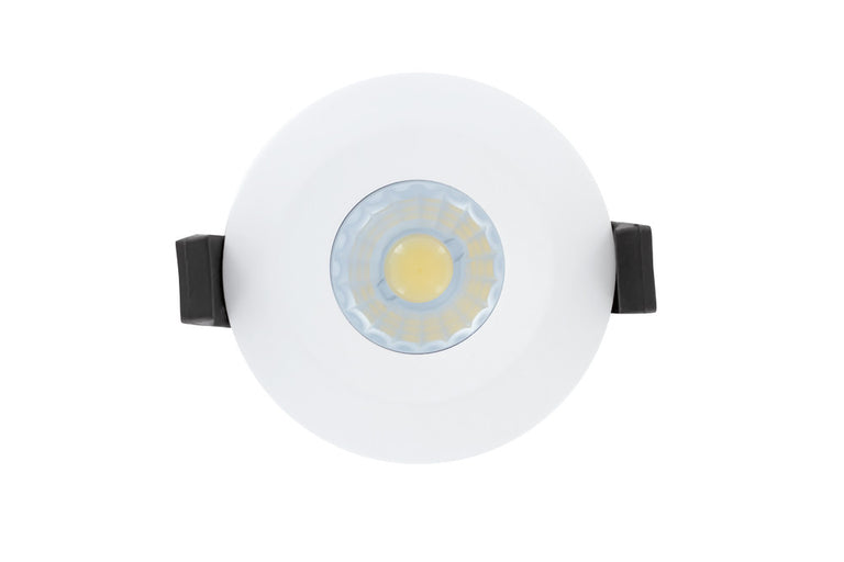 LOW-PROFILE FIRE RATED DOWNLIGHT 70-75MM CUTOUT IP65 520LM 6W 4000K 38 BEAM NON-DIMM 86LM/W WHITE